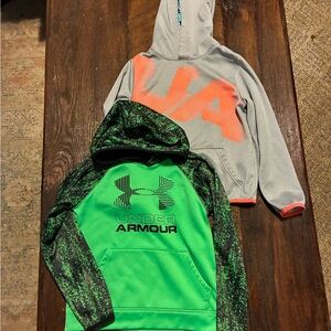 Under Armour Kids' Neon Green and Gray Hoodies